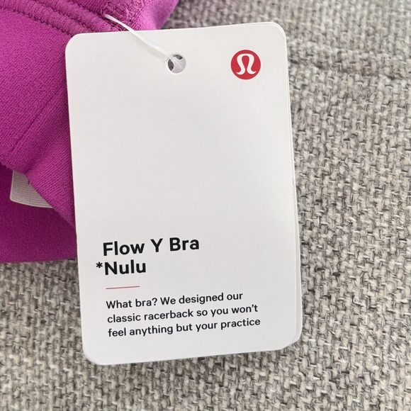 NWT Lululemon Flow Y Bra Nulu In Vivid Plum Size 8 - Picture 6 of 6